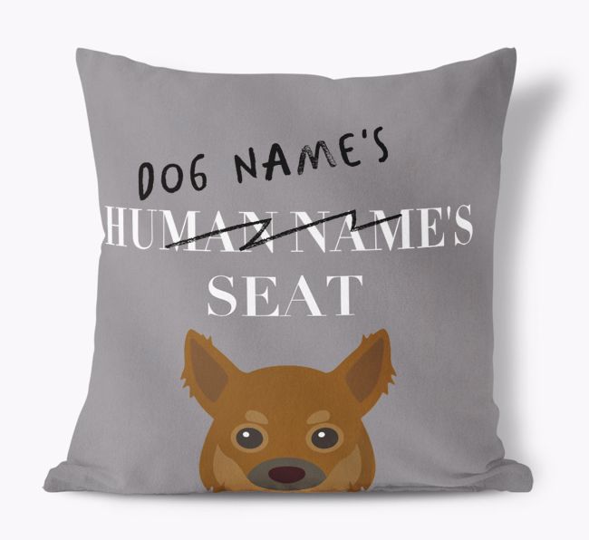 Human's Seat: Personalized {breedFullName} Canvas Pillow